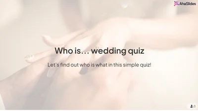 Who is... wedding quiz