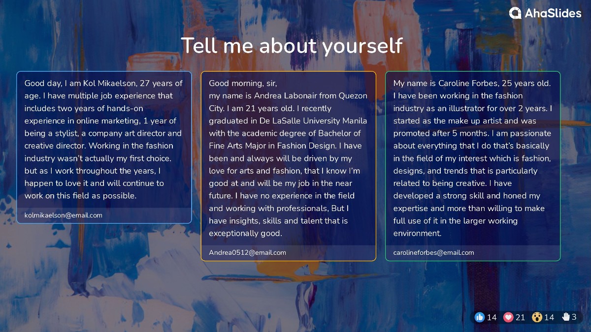 background presentation